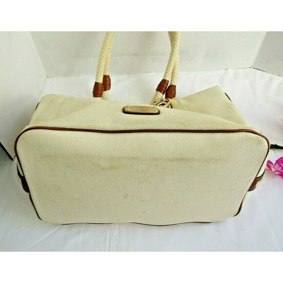 Michael Kors Canvas Tote Extra Large Beach Bag Rope Handles Purse Shoulder Bag - Picture 8 of 8